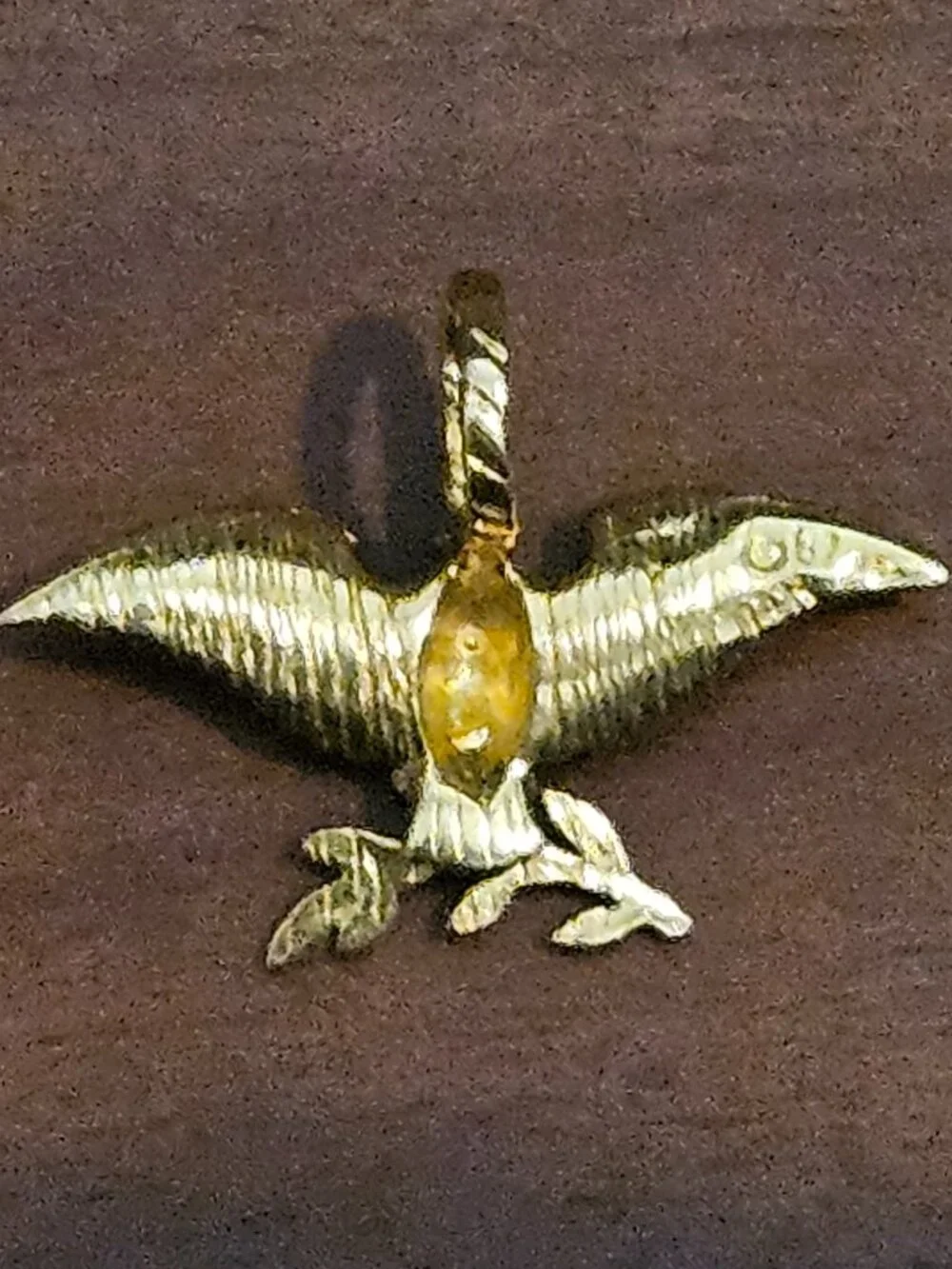 RARE VINTAGE MICHAEL ANTHONY 14k GOLD EAGLE DIAMOND CUT MILITARY CHARM PENDANT
